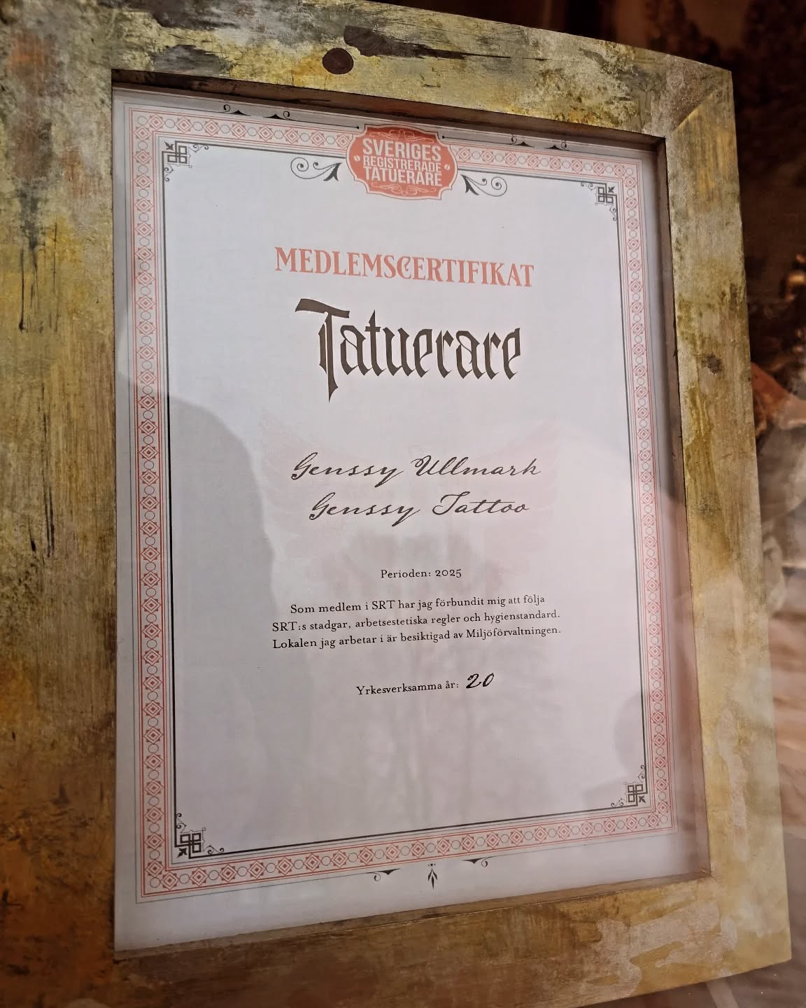 Genssy Tattoo Certifiering